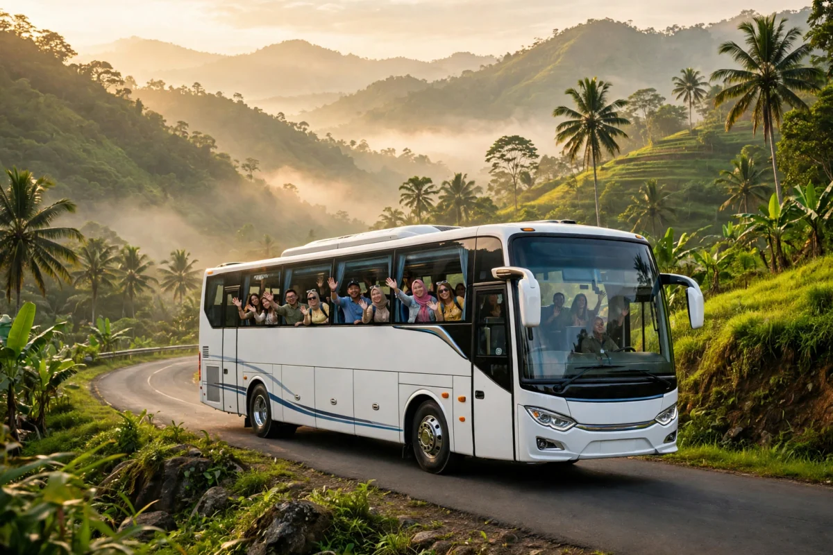 7 Jurus Rahasia Liburan Rombongan Nyaman, Hemat, dan Anti Drama di 2026 1 sewa bus pariwisata Jakarta